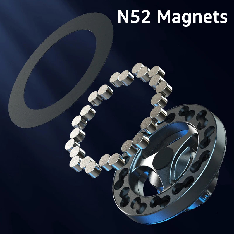 High-Strength Magnetic Ring Car Phone Holder with 17mm Ball Head Base