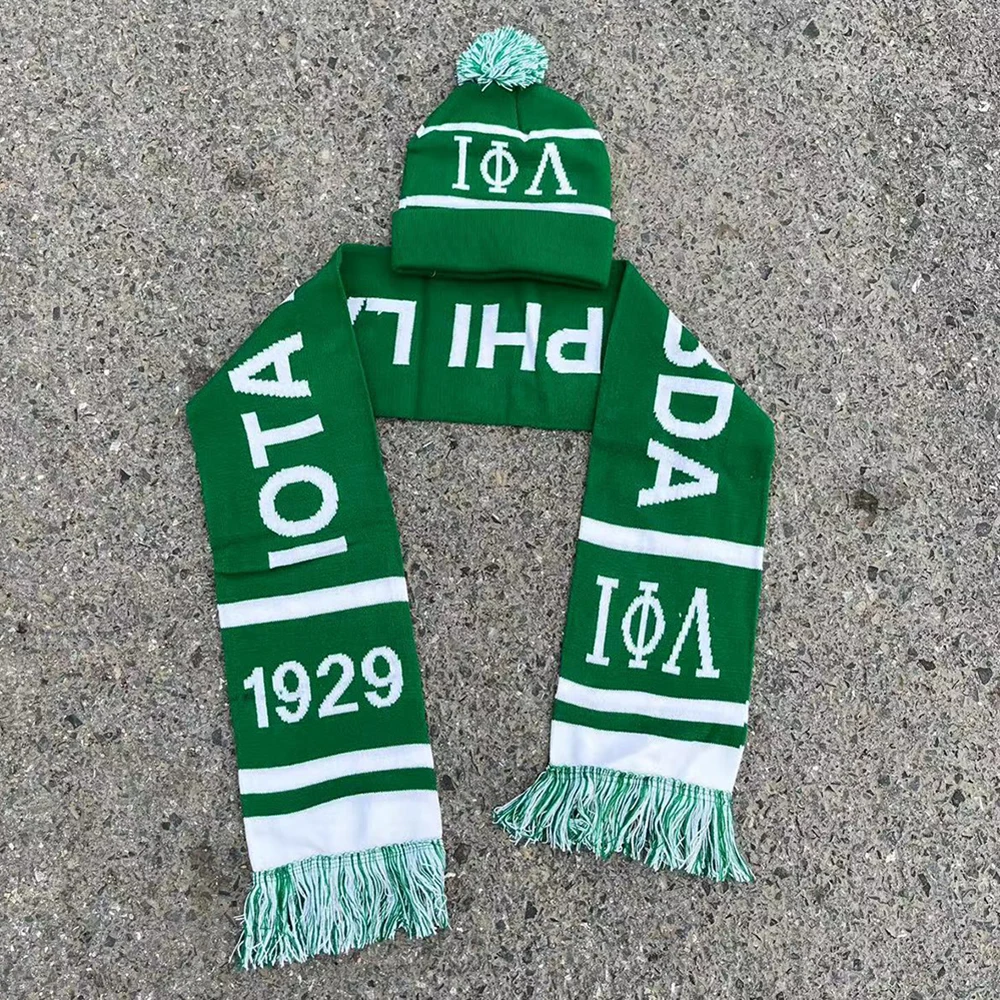 

Греческая Lota Phi lambda теплые облегающие шапки шарф помпоны зимние шапки