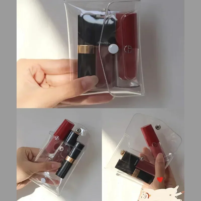 Portable waterproof travel cosmetics storage bag PVC material transparent storage box small items storage bag to prevent loss 6