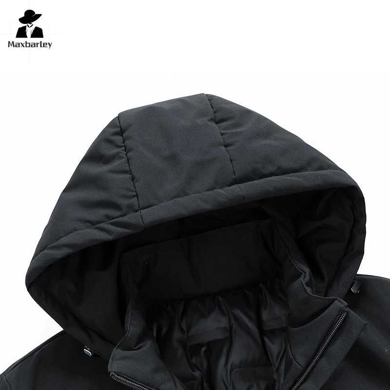 Cold Down Jacket Men's Short 2023 Winter New Thickened Warm White Duck Down Business Coat Men's Lightweight Hooded Down Jacket