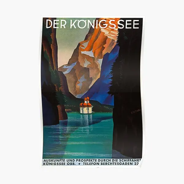 

Немецкий постер Der Konigssee для путешествий, картина, современный домашний фон, искусство, винтажная картина, фотография, без рамки