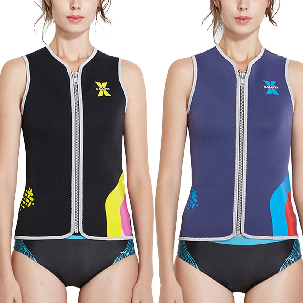 

3MM Wetsuits High Elastic Sleeveless Snorkeling Keep Warm Snorkeling Wetsuit Tops Waistcoat for Water Activities Black M