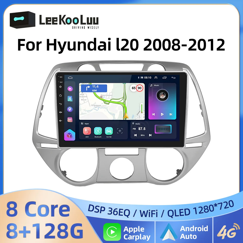 

LeeKooLuu Беспроводная Автомагнитола Android для Hyundai 120 2008-2012 Автомобильный мультимедийный плеер 2Din Авторадио 4G Wifi GPS стерео