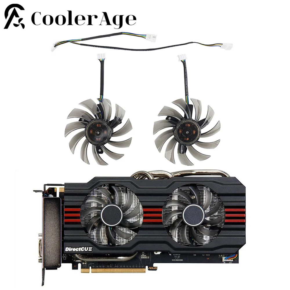 Sostituzione Della Ventola Della Scheda Video Per Asus Gtx 660 75Mm Fd7010H12S Pld08010S12H 12V 0.25A 4Pin Gtx660 Ventola Di Raffreddamento Della Sche