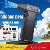 130000RPM Brushless Mini Violent Air Blower Handheld Electric Turbo Jet Fan Wind Speed 32m/s Overheat Protection 4000mAh Battery