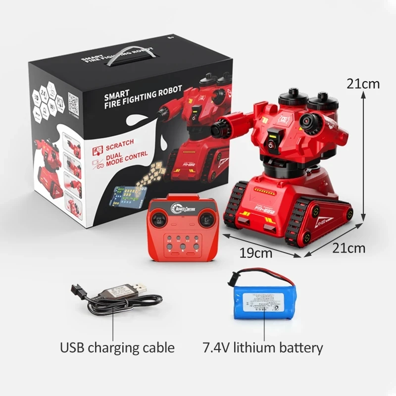 NEW Rc Robot Mobile App Remote Control Intelligent Fire man Fighting Smart Robot Luminous Water Spray Toys For Children Gifts 6