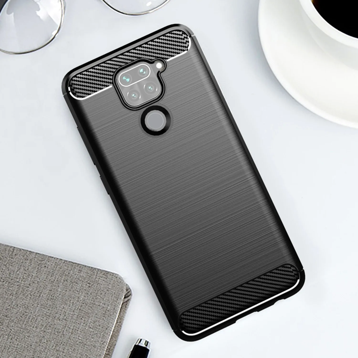 Carbon Fiber Soft Silicone Shockproof Phone Case Cover