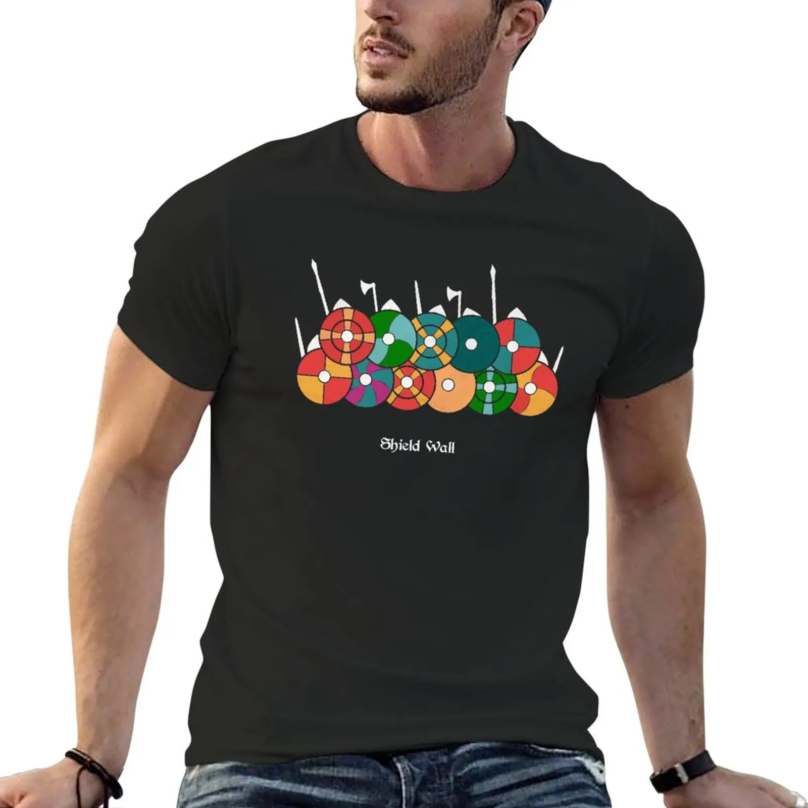 

New The Saxon Shield Wall (Coloured Version) T-Shirt cute clothes t shirt man black t shirts mens clothes