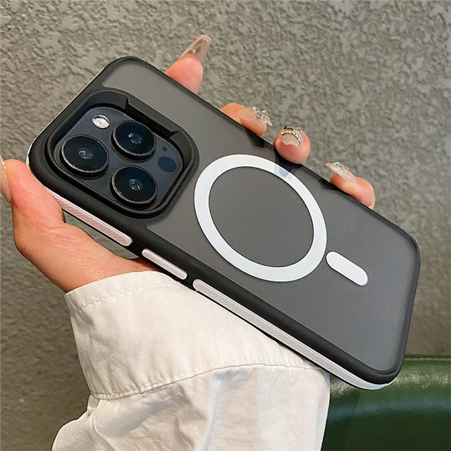 Luxury Magsafe Magnetic Matte Bicolor Frame Phone Case with Air Protective Cover