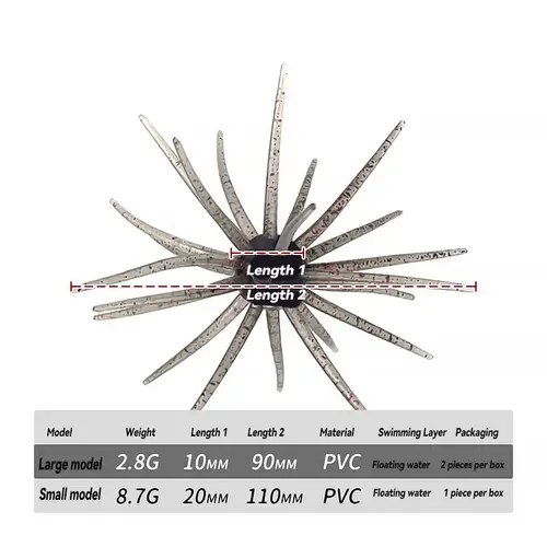 Bazooka TPE Fishing Lure 2g 8g Simulated Sea Urchin Lures Soft Silicone For Bream Pike Bass Mandarin Tilapia Gears Winter Biats - Image 2