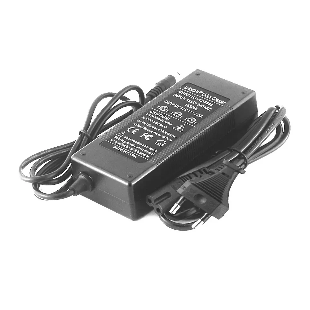 LiitoKala 10S 36V/42V 2A 18650 Charger 100-240V Input Lithium Li-ion Charger For 36V Electric Bike Two-wheel Vehicle 1-5pcs