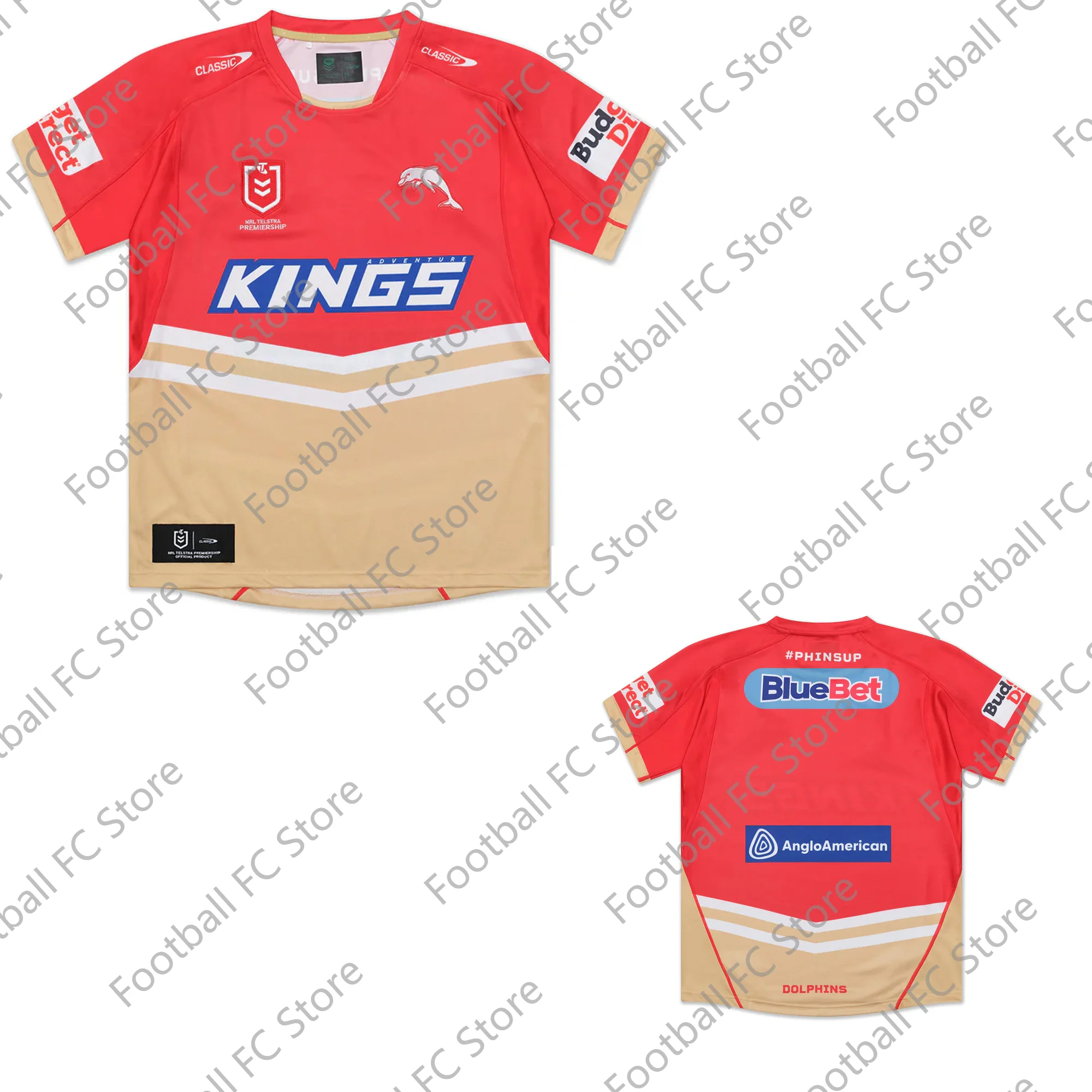 Australian NRL Dolphins Jersey Training Uniform For Adult&Kid Kit training jersey