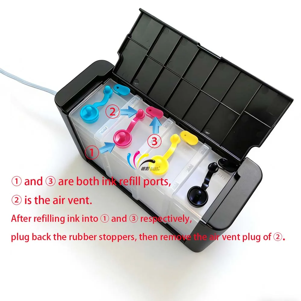 100mL 4색 유니버사 외부 잉크병, 3챔버 정압 비역류 설계, DIY 연속 잉크 공급 시스템