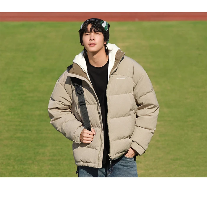Down Jacket Winter New Three-Proof Top Contrasted Color Versatile Genderless Texture Jacket