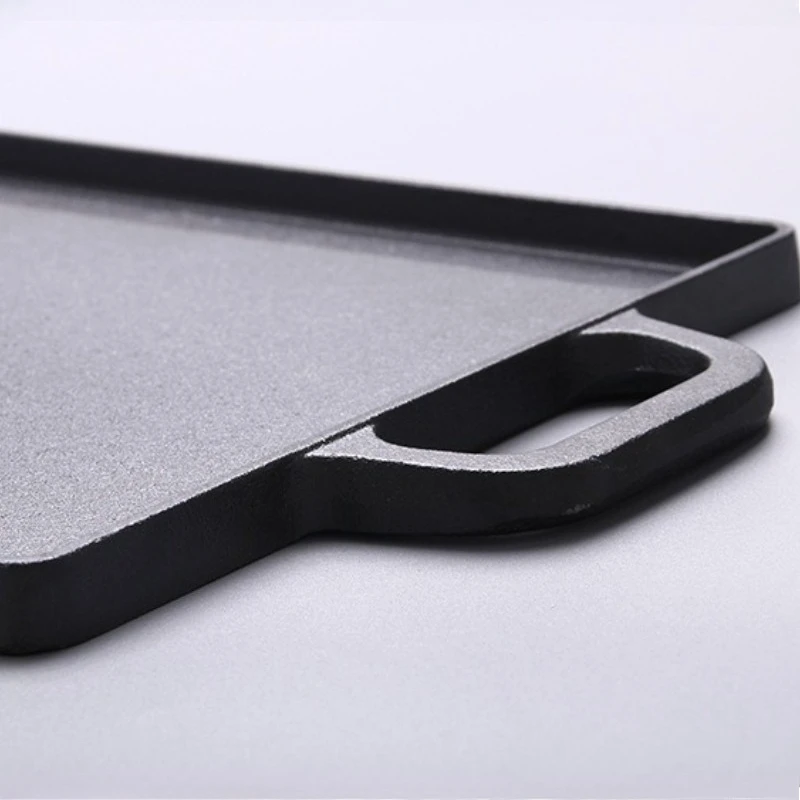 Cast Iron Double Sided Barbecue Tray for Grilling and Baking