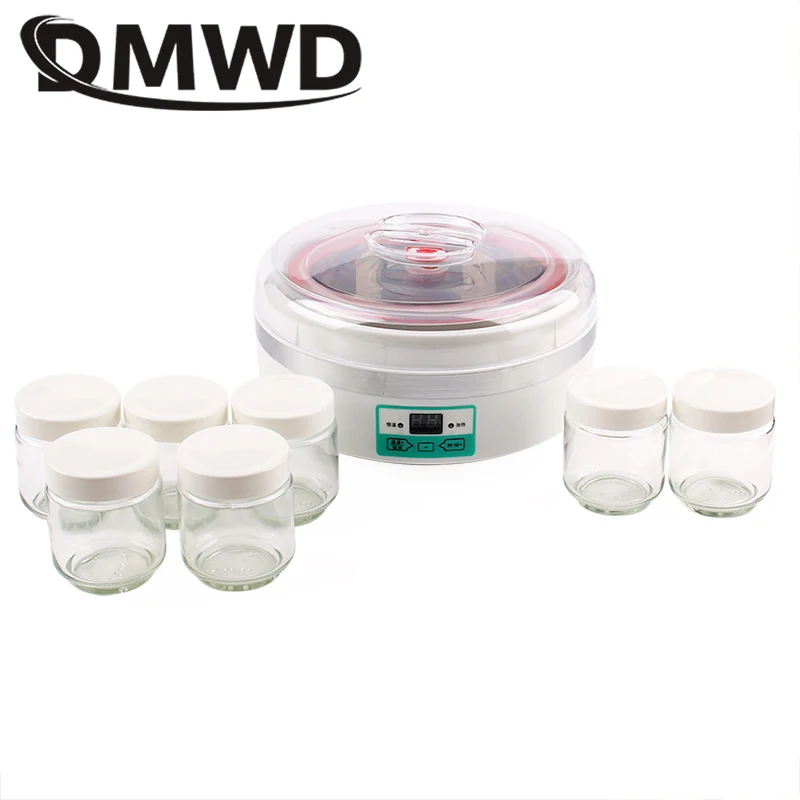 Multifunction Electric Yogurt Maker Timing Leben Fermenter Natto Rice Wine Temperature Adjustable Yoghurt Machine 7 Glass Cups