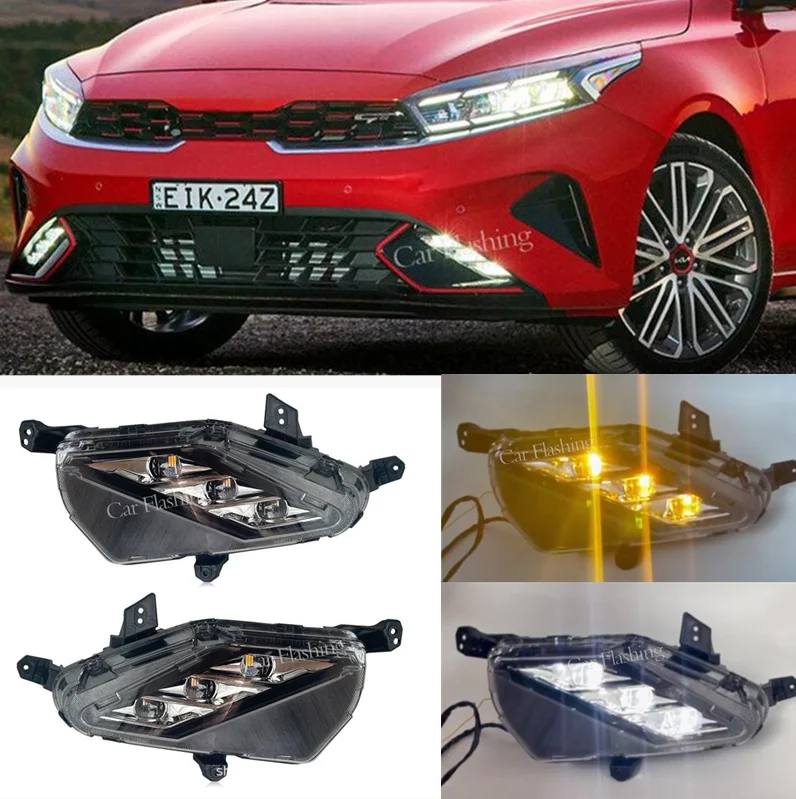 Drl Daytime Running Fog Light W/ Turn Signal Lamp For Kia K3 Forte