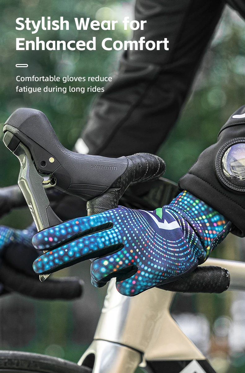 ROCKBROS Warme Vollfinger-Fahrradhandschuhe, Unisex, für MTB/Rennrad, lange Fingerhandschuhe, alle Jahreszeiten, Frühling/Sommer/Herbst/Winter – Detail 5