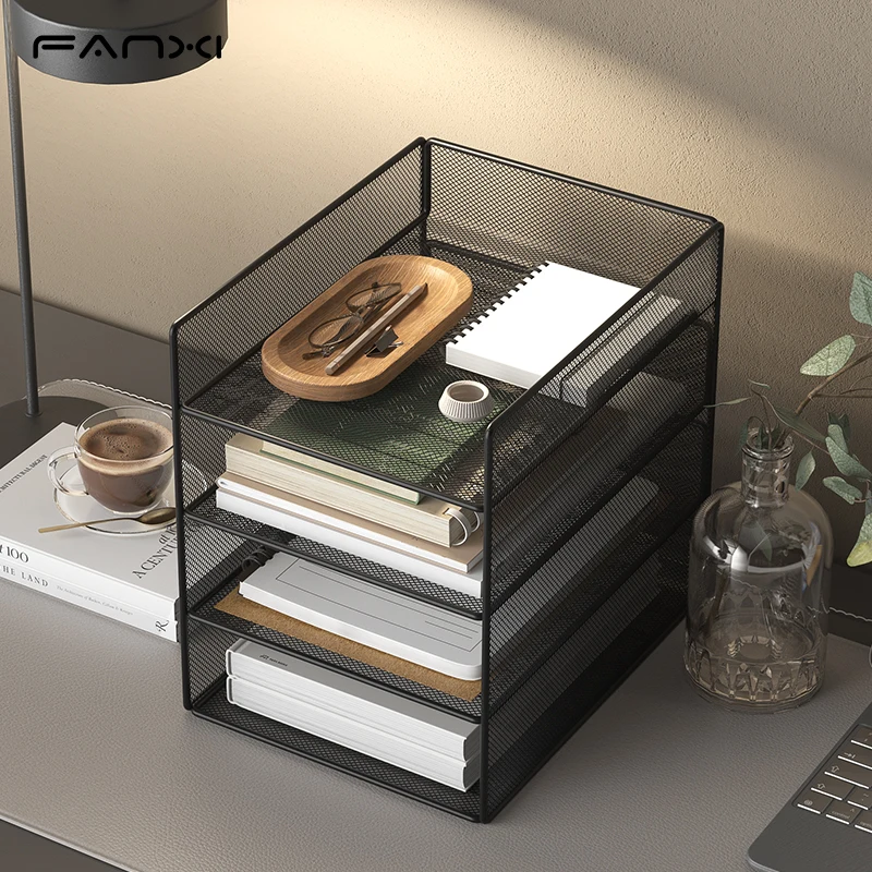 4-Tier Desk Organizer Desktop storage rack Desk file holder No installation organizer Desk Organizer for Office School Home 2