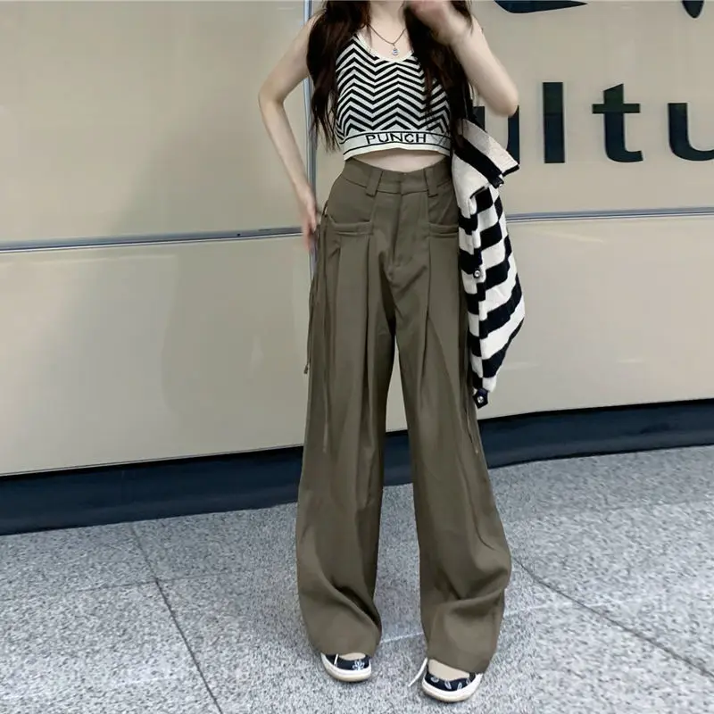 Cargo Pants Women Casual Baggy High Street Y2k Vintage Trousers Clothing  American Style Teens Pockets All-match Mopping Students - AliExpress