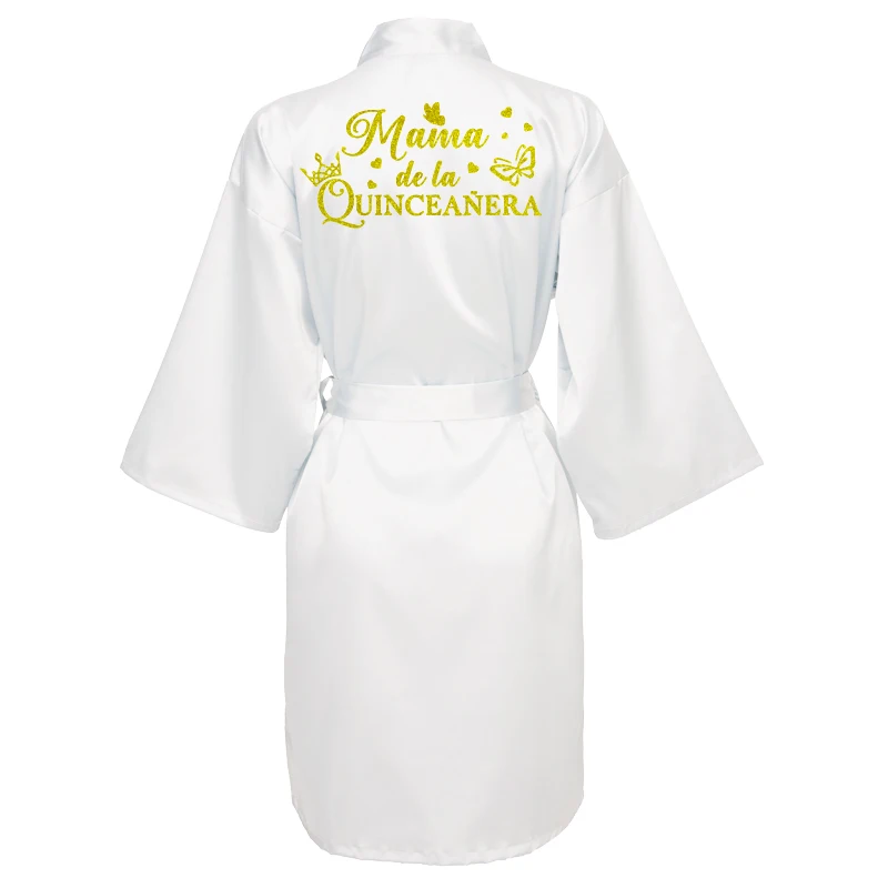 Mis15 Años Robe 15 Years Girl Birthday Party Robes Quinceanera Robe Mis XV Bathrobe Silkly Nightgown