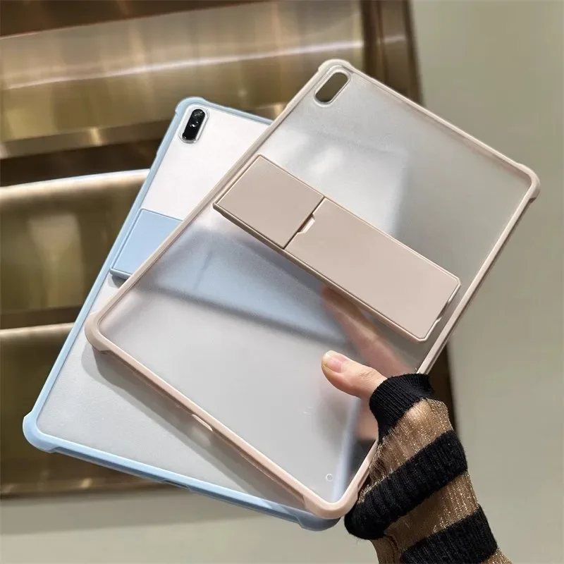 Sleek Matte Clear Tablet Case with PC Bracket - Scratch-Resistant Back Cover
