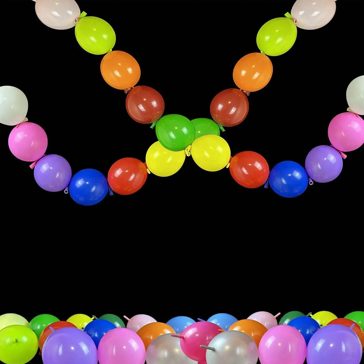10/50 6 Zoll 10 Zoll Verbindbare Luftballons, Bunte und Verbindbare Latex-Luftballons mit Nadelstiel, Kindergeburtstagsparty-Dekoration