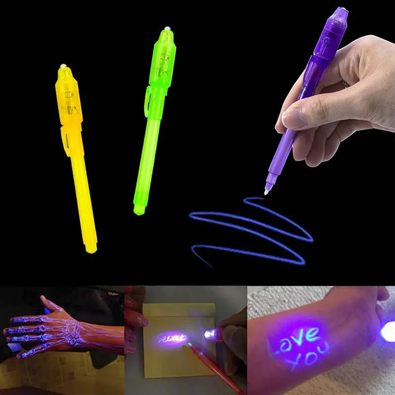 

7Pcs 2 In 1 Light Pen Invisible Ink Pen,Secrect Message Pens,for Drawing Fun Activity Kids Party Favors Gift