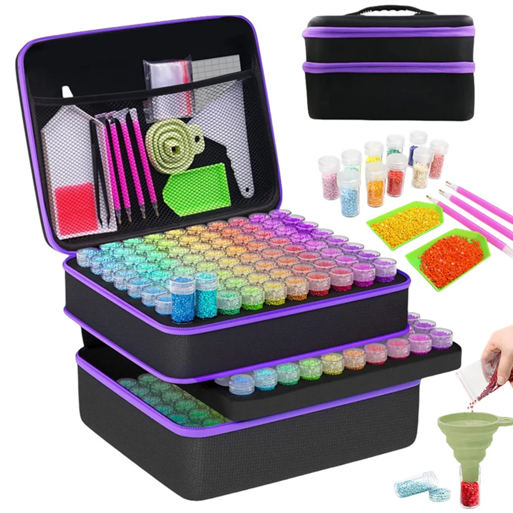 Diamond Painting Storage Box 240 Slot Diamond Painting Storage Box Diamond Painting Accessory Tool Set 3 Tier Universal Art Storage Container