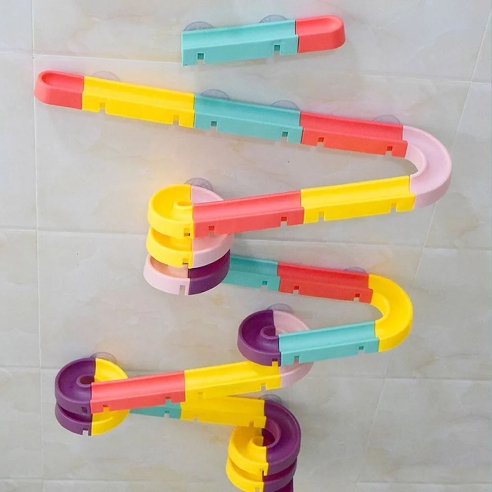 Creative Cute Baby Assembling Track Slide Colorful DIY Track Slide Suction Cup Toys Plastic Funny Bathtub Set Kids Gifts