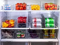 Refrigerator Organizer Bins - Plastic Pantry Organization and Storage Baskets - Stackable Food Fridge Organizers 1