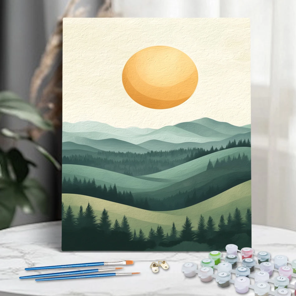 RUOPOTY Diy Oil Painting By Numbers Simple scenery Art Supplies Picture Paint Coloring For Adults Picture Drawing Acrylic Paints