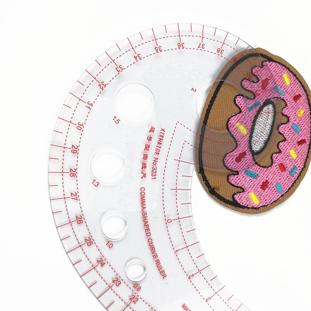 Plastic Transparent Tailor French Curve Sewing Ruler Tailor Comma Shaped Stitching Sewing Patchwork Comma-Shaped Ruler