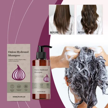 Shampoo all'Idrolato di Cipolla 300ml per Capelli dall'Aspetto più Folti e Voluminosi, Formula Nutriente per il Cuoio Capelluto, Senza Solfati, Detergente Delicato Rinforzante