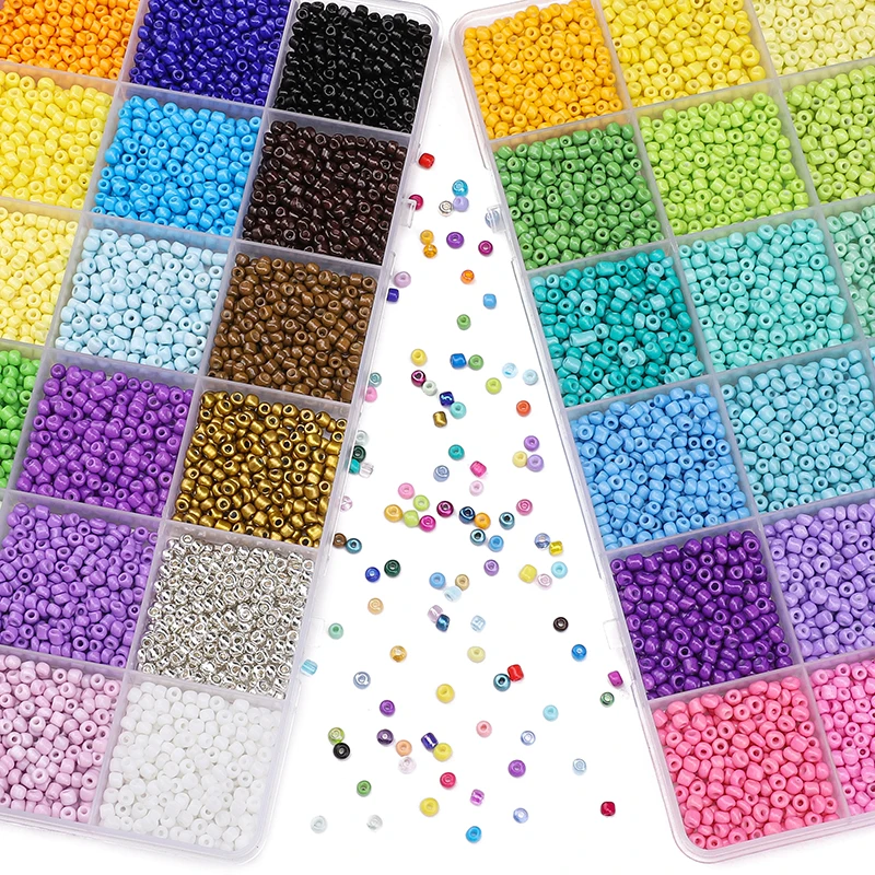 About 5200Pcs24 Grid Rice Bead Box Handmade DIY Jewelry