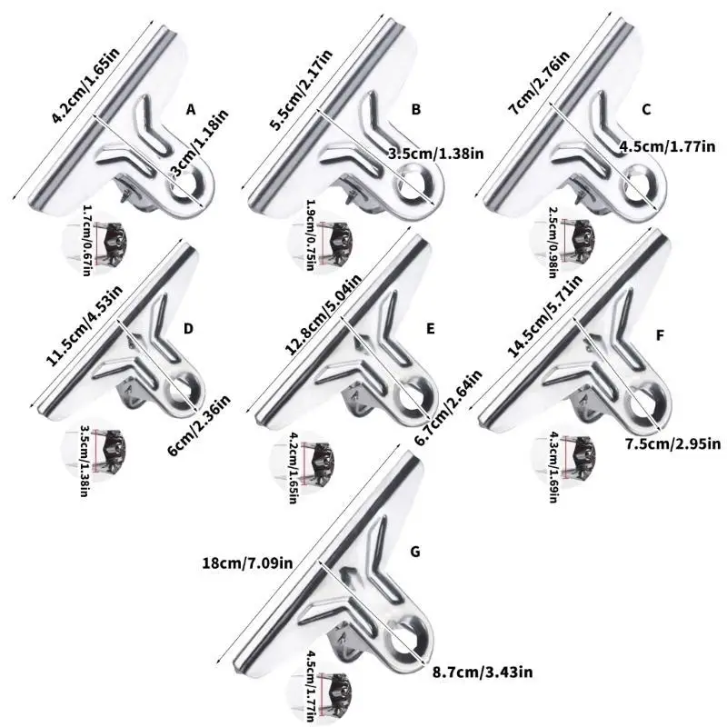 10 Pcs 바인더 클립 씰링 클립 영수증 클립 종이 클립 금속 클립 학교 용품