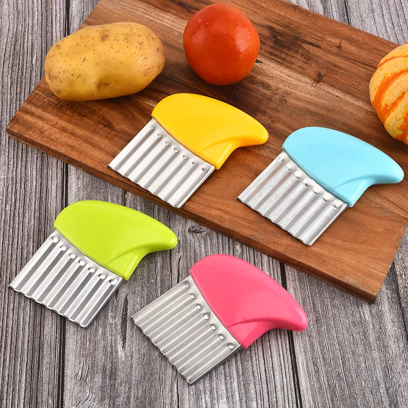 Potato Chip Slicer Vegetable Fruit Corrugated Wavy Knife French Fries Cutter Kitchen Tools Gadget