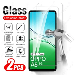 2 - Pack Full Cover Tempered Glass Screen Protector Film with 9H Hardness - Oppo A5m 4G (Transparent)