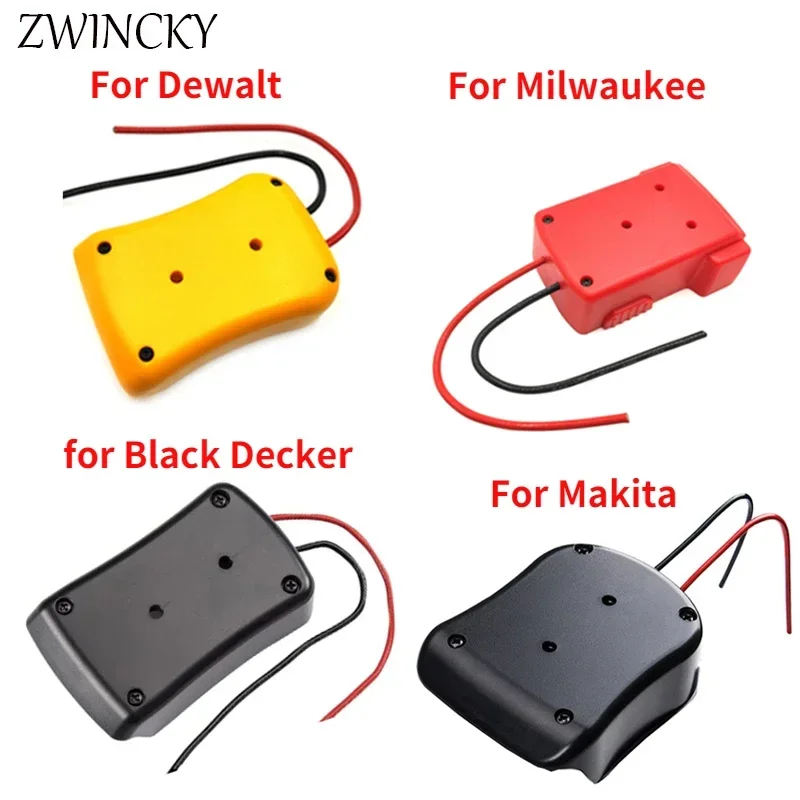 Charger Adapter Power Supply Adapter Battery Charger Adapter Battery Adapters for Makita/Bosch/Milwaukee/Dewalt/Black&Decker/Ryobi 18V Power Connector DIY Adapter Dock Holder 14 Awg Wires