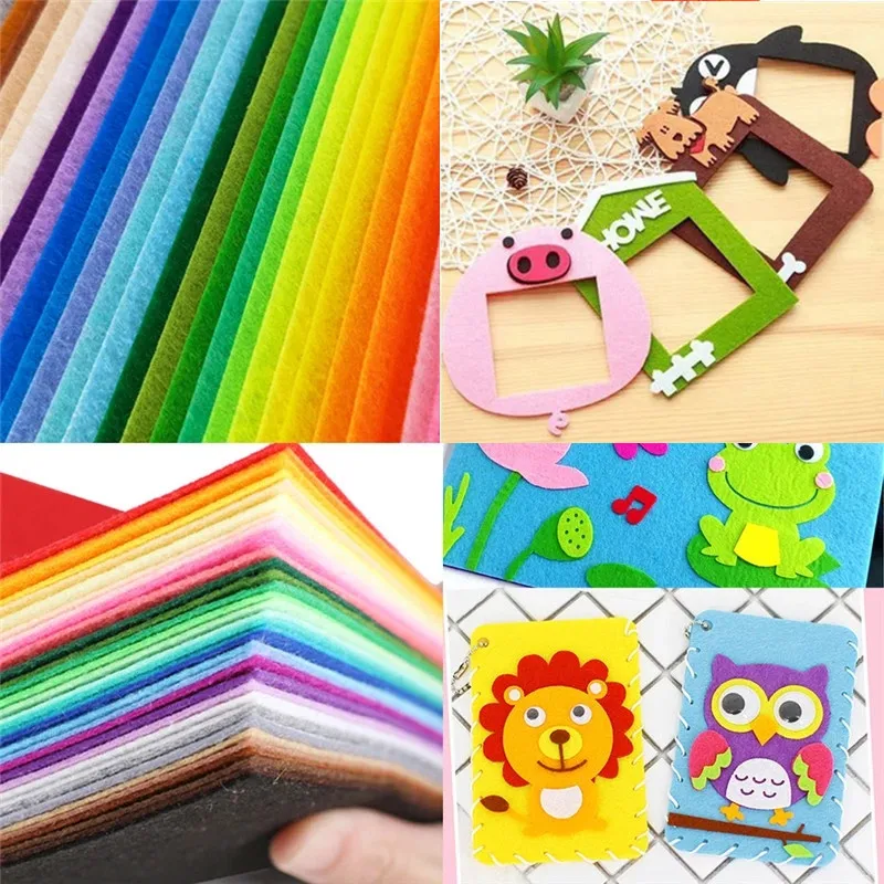 20 Pcs Felt Bundle For Kids Scrapbooking DIY Colorful Fabric Cloth