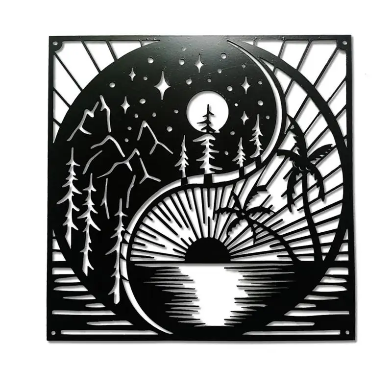

Metal Wall Decor 3D Wall Silhouette Metal Wall Hangings Moon Sun And Stars Wall Plaques Metal Tree Life Wall Art Metal Wall