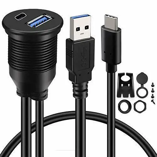 

Водонепроницаемый USB C адаптер 3.1 Type-C USB 3,0 Женский Удлинительный кабель AUX утопленное крепление удлинитель для автомобиля лодки для панели приборной панели