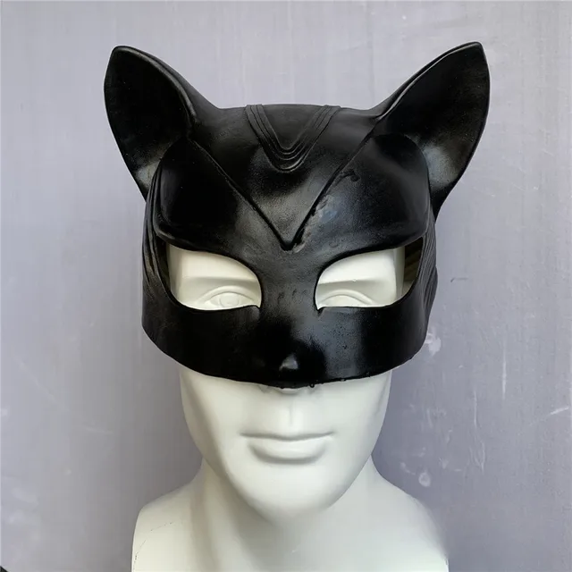 JEXOWIQ Masque De Chat D'Halloween Pour Femme, Masque Vénitien Sexy, Masque Pour Les Yeux De Bal Masqué, Masque De Catwoman En Cuir PU Noir Pour Mascarade, Fête De Mardi Gras, Noël