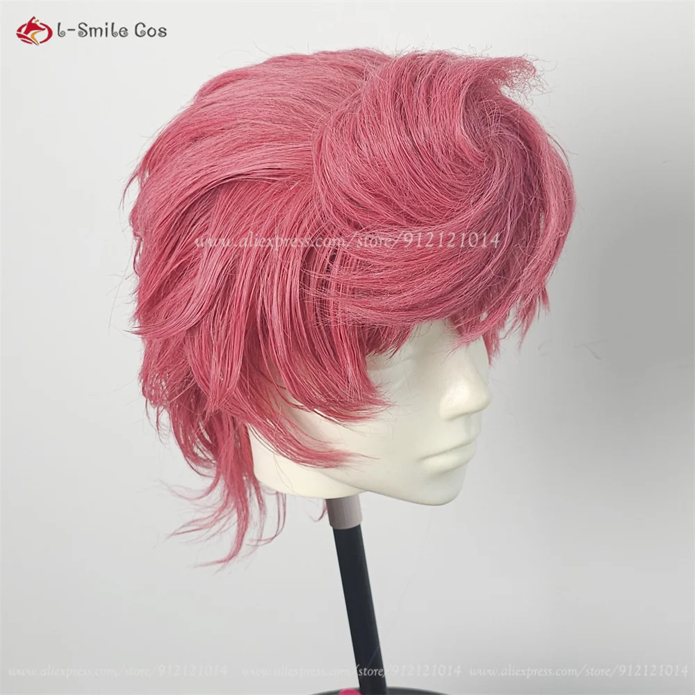 Trish Una Cosplay Perücke Rose Pink mit Clip Bun, hitzebeständige Synthetik für Damen Anime & Halloween 7