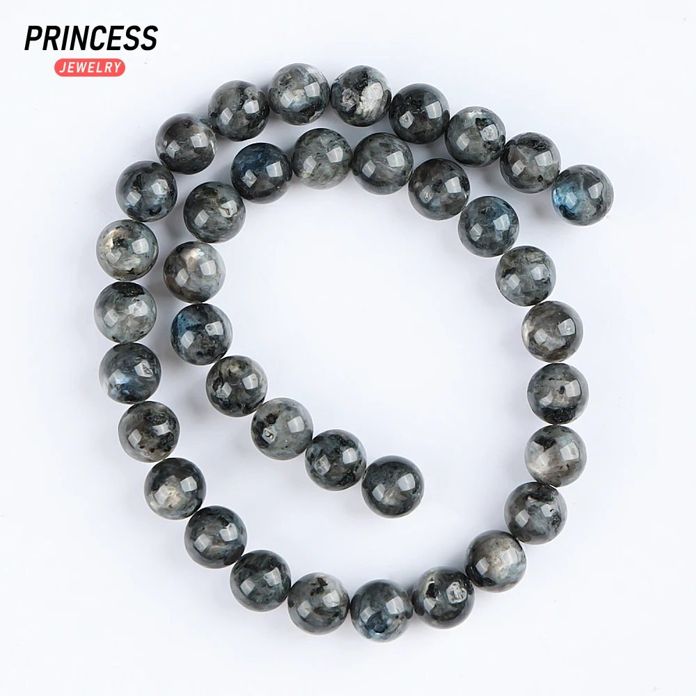 A+ Natural Madagascar Black Labradorite Larvikite Stone Loose Beads for Jewelry Making Charms Bracelet Necklace DIY Accessories 5