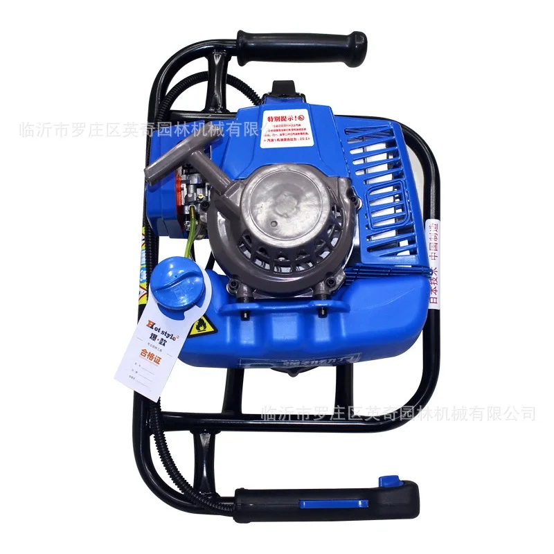 Earth Auger Square Frame 63cc Ground Drilling Machine Hole Punching Machine Yam Punching Planter Vineyard Piling Machine 4