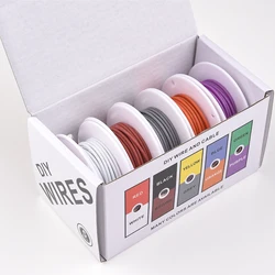 Multicolor Flexible Silicone Tinned Copper Electrical Wire - Stranded, 18 Gauge - 24awg (25 meter) (Color 2)