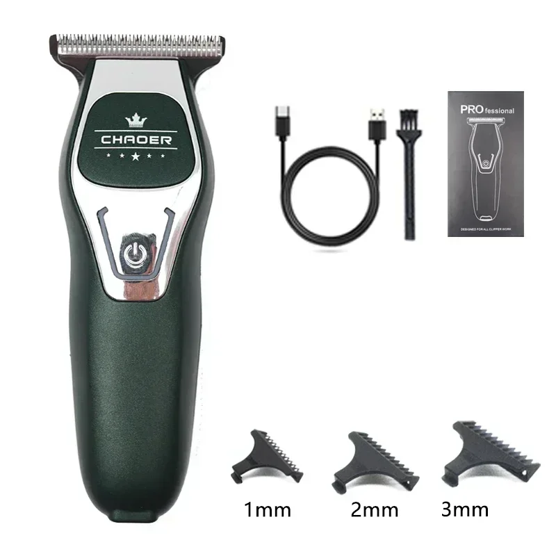 CHAOER Professional Men's Cordless Hair Trimmer - Precision 0mm Shave with USB Charging