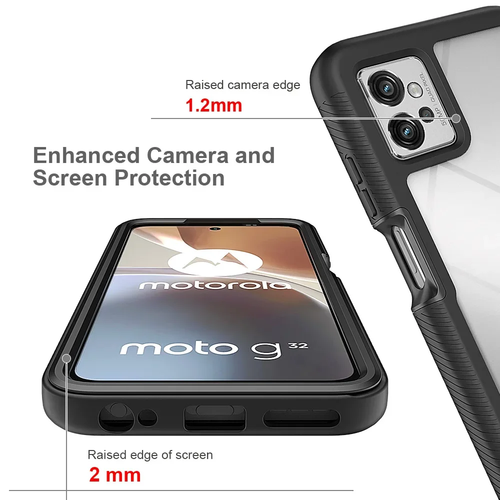 360° Shockproof Crystal Clear Hybrid Case with Built-in Screen Protector