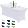 Spandex Rectangle Table Cloth Lycra, Washable and Wrinkle Resistant Table Cover Fitted for Event, Wedding Banquet Party 1